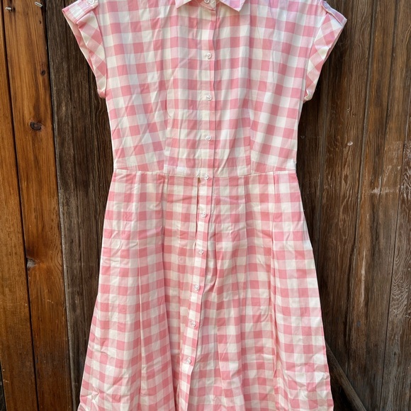 Vintage Style “Eliza J” 50’s Pink and White Gingham Fully Lined A-line Dress - Picture 2 of 12
